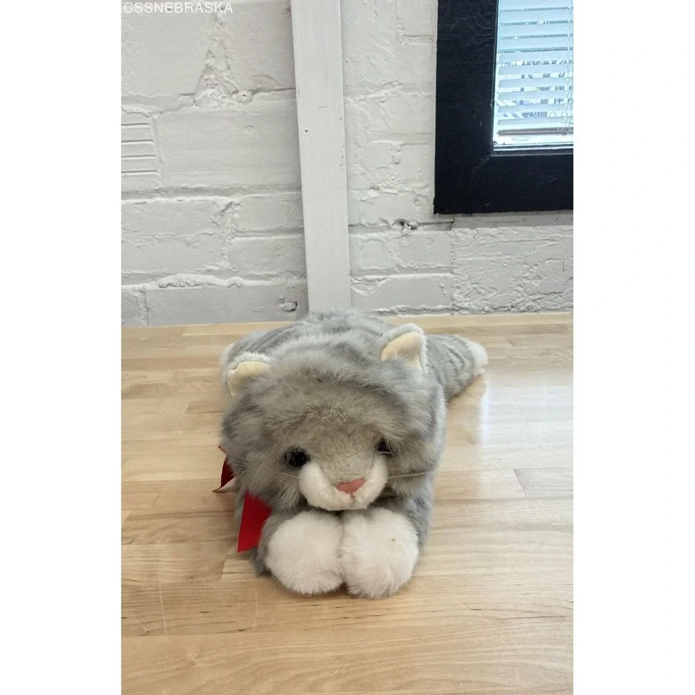 Ty Classic Grey Tabby Cat Plush Silver 22 Inch Stuffed Animal 1999 Vintage